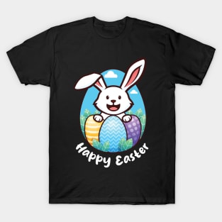 Happy Easter - Easter Bunny (on dark colors) T-Shirt